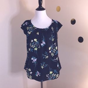 LC Lauren Conrad Flowered Blouse